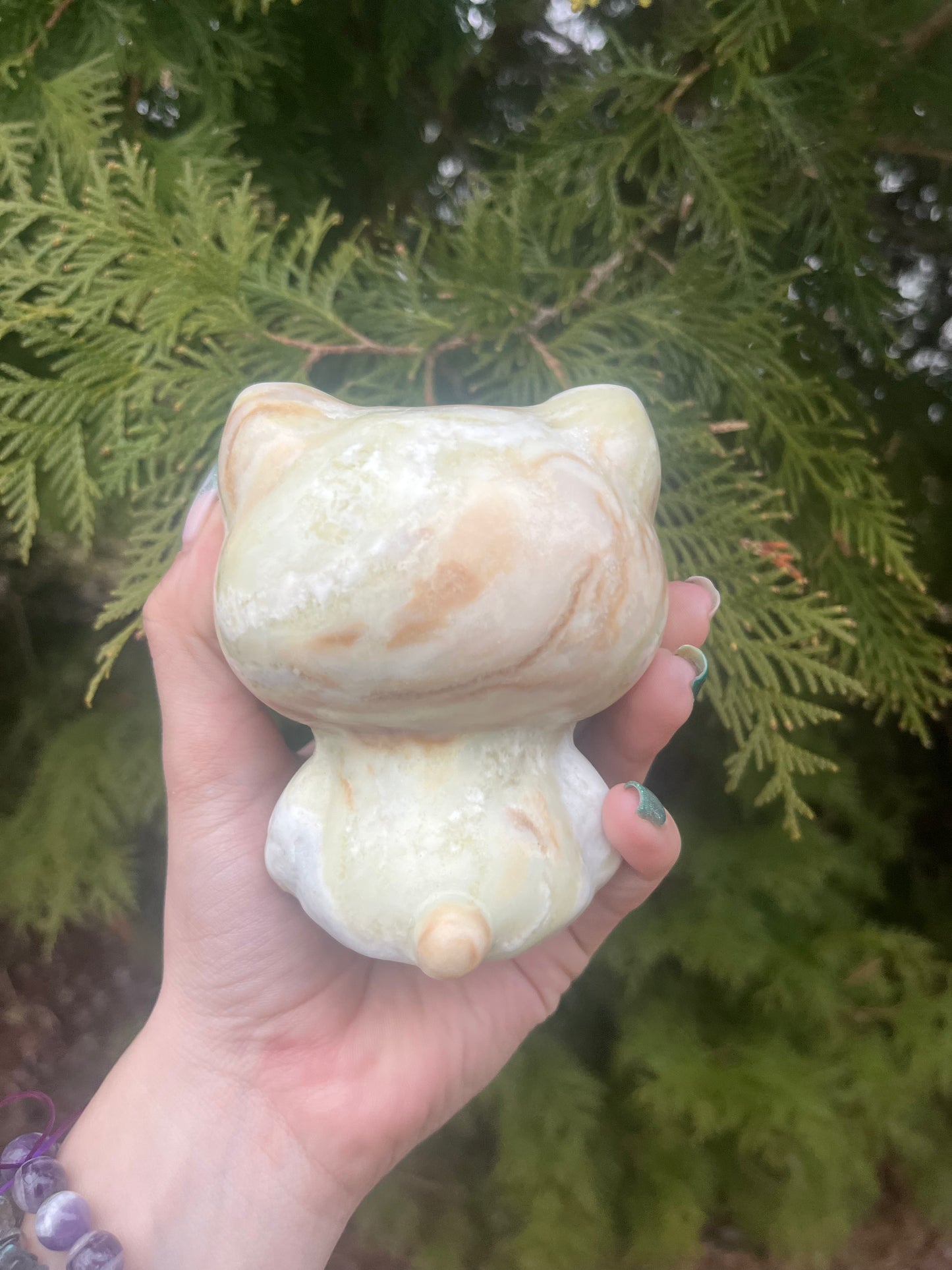 Serpentine Kitty Carving