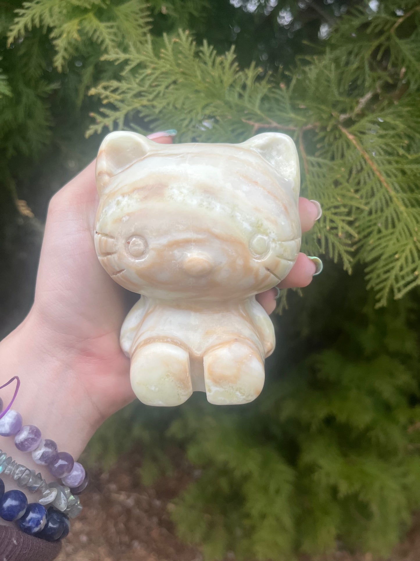 Serpentine Kitty Carving
