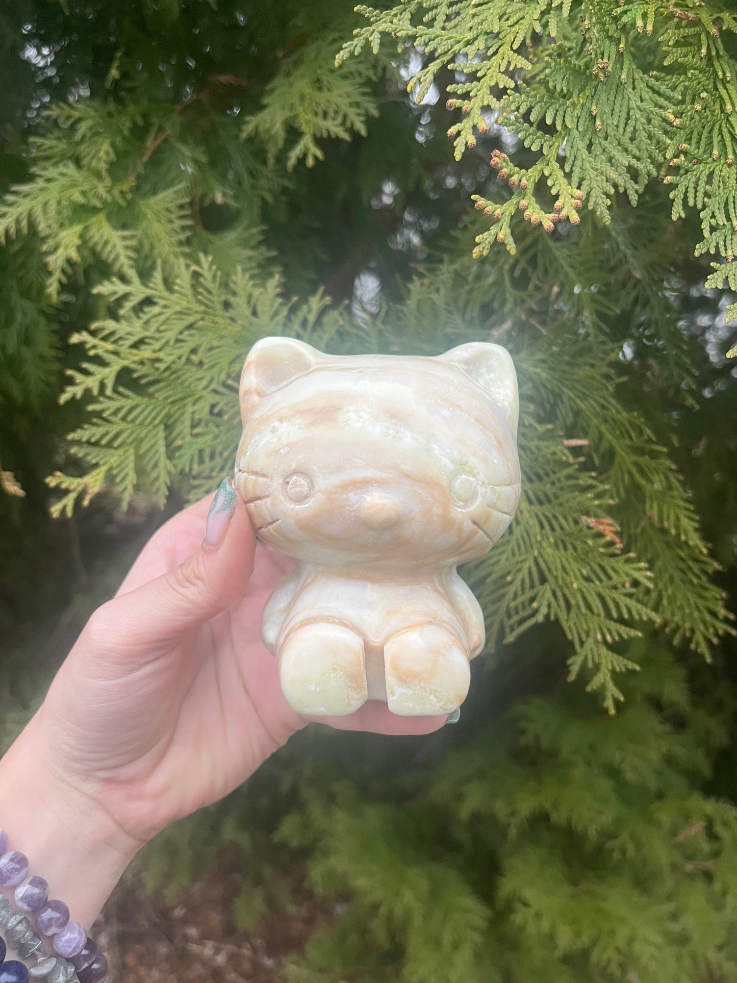 Serpentine Kitty Carving