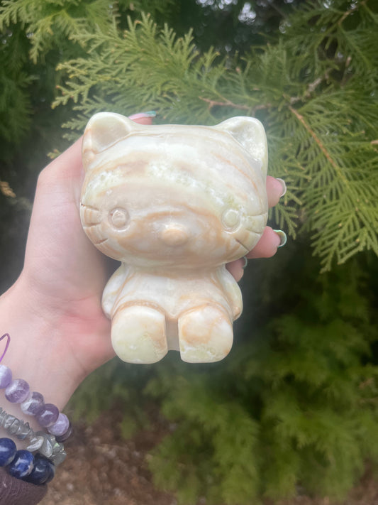 Serpentine Kitty Carving